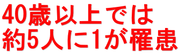 40歳以上では 約5人に1が罹患 